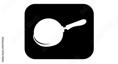 Frying Pan Icon on Black Background - Simple Cooking Symbol