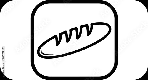 Minimalist Bread Icon - Simple Bakery Logo or Food Symbol