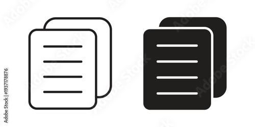 Duplicate icon with editable stroke and solid design vectors