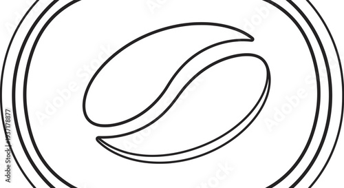 Minimalist Coffee Bean Icon Vector Art
