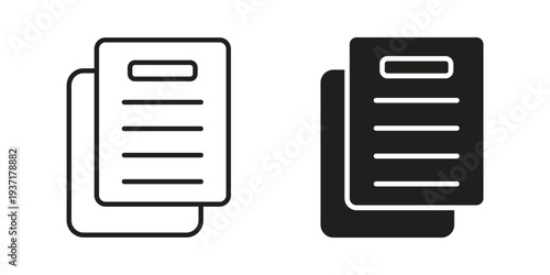 Duplicate icon with editable stroke and solid design vectors