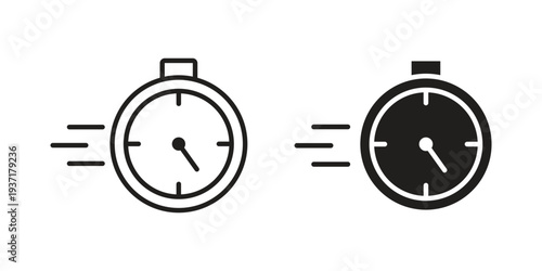 Express icon with editable stroke and solid design vectors