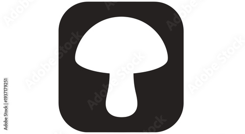 Mushroom Icon, Simple Silhouette, Vector Art, Food Symbol, Nature Element