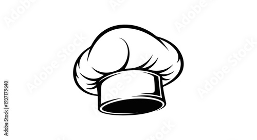 Black and white chef hat illustration.