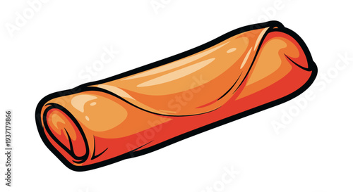 Cartoon illustration of a hotdog.