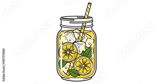 Refreshing Lemonade in a Jar.