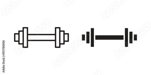 Gym icon with editable stroke and solid design vectors