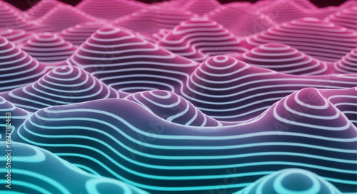 Abstract Colorful Topographic Wave Pattern Design.