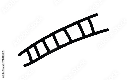 Hand drawn black ladder illustration on white background simple minimalist artwork