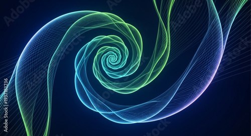 Abstract Spiral Light Pattern with Vibrant Colors.