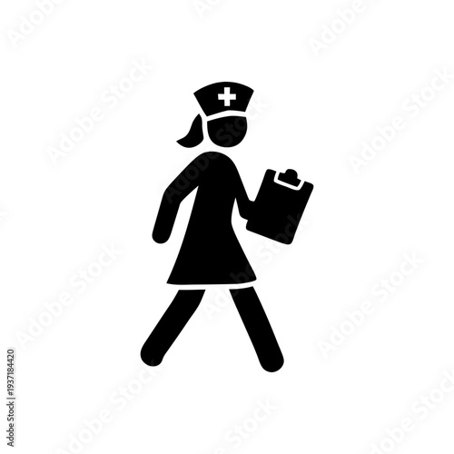Attentive Nurse Patient Care Icon