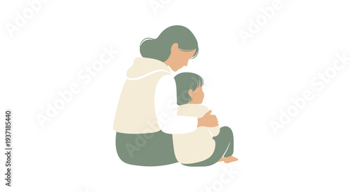 Mother Holding Child in Her Arms.