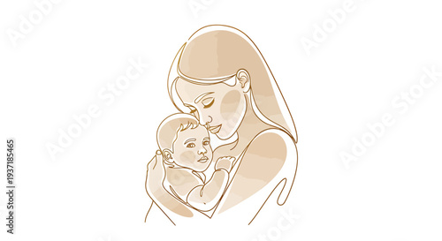 Mother Holding Baby Close to Chest.