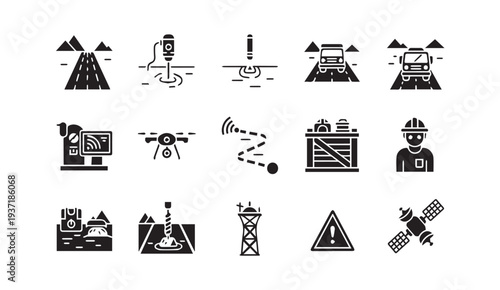 Delivery and logistics icons set for business use