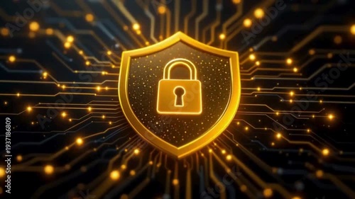 Secure digital shield with lock protecting data on circuit board