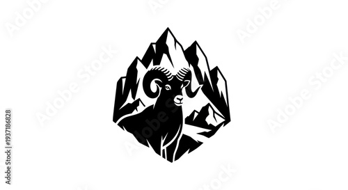 Mountain ram silhouette design