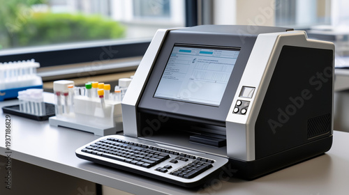 Wallpaper Mural Portable DNA sequencer on-site genetic analysis, field conditions molecular diagnostics, mobile laboratory technology, genetic testing equipment, with copy space Torontodigital.ca