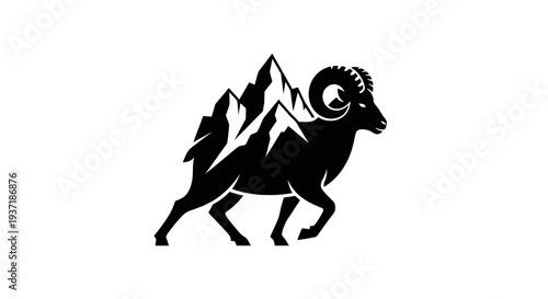 Mountain ram silhouette design