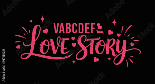 Pink love story graphic design