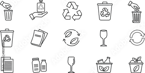 Earth day icons promoting sustainability and eco friendly practices