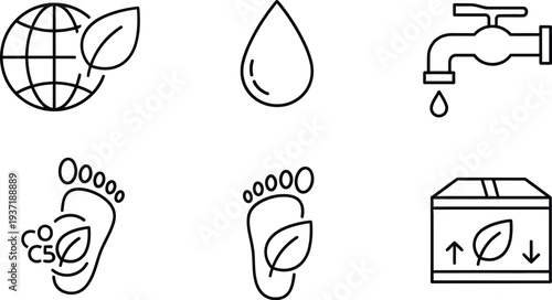 Earth day icons promoting eco friendly living and sustainability