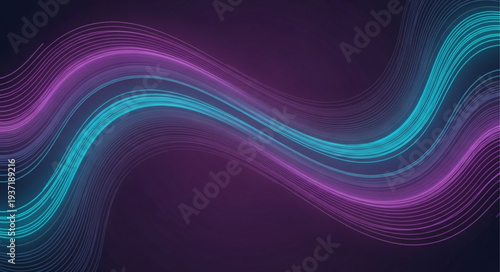 Bild auf Leinwand Abstract Digital Light Waves with Vibrant Colors.
