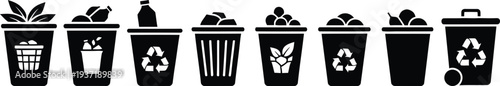 Earth day recycling symbols illustration for eco friendly living