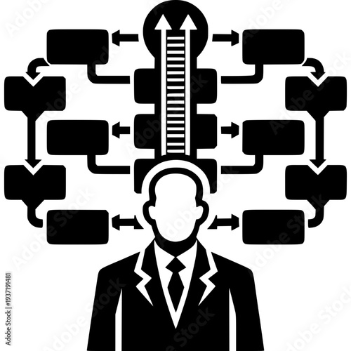 Intricate Brain: Visualizing the multifaceted realm of ideas and problem-solving through interconnected thought patterns and growth trajectory. 