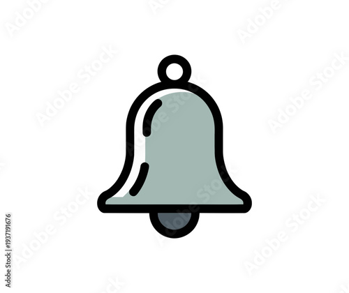 A simple gray bell icon with a black outline on a white background
