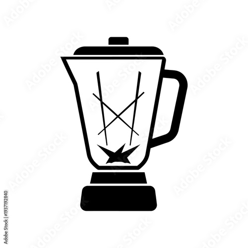A black silhouette of a kitchen blender showcasing a modern appliance design silhouette