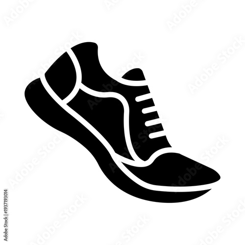 Athletic footwear symbol isolated on white background.