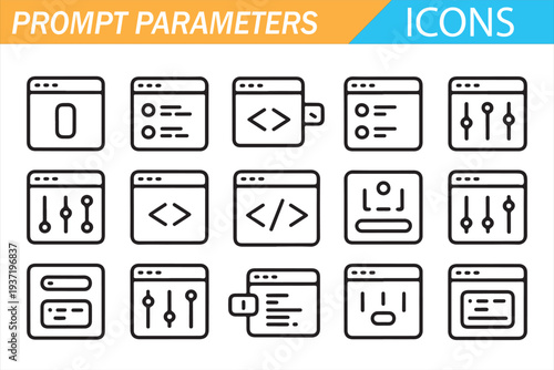 Minimal Web and Mobile Interface Icons in Outline Vector Style