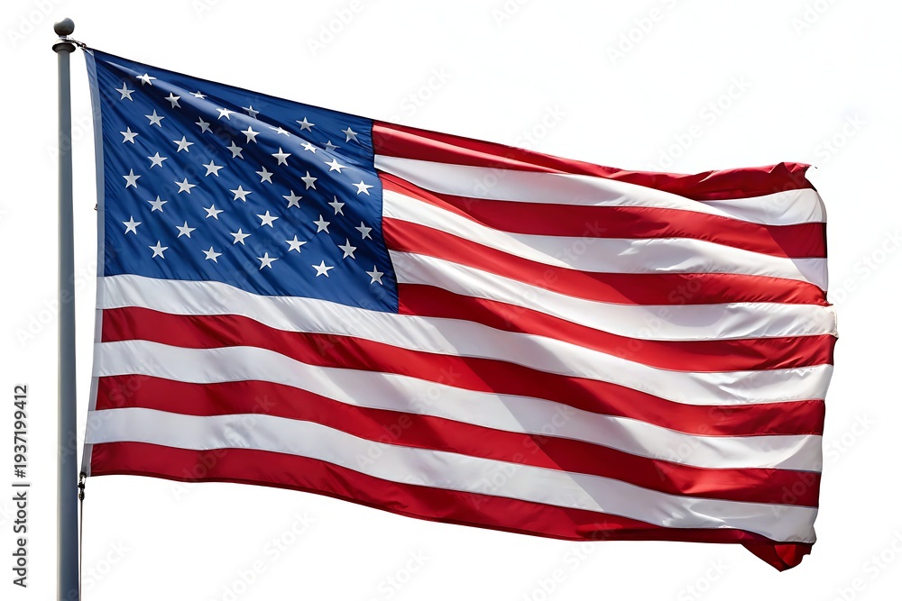 Fototapeta premium American flag icon set. Flat style.