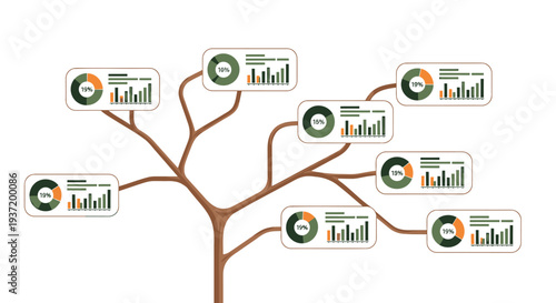 Set of 9 business infographic elements vector