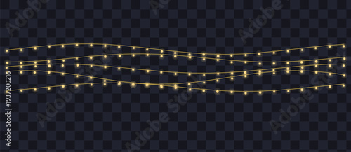 Glowing yellow decorative party lights arranged in wavy lines create a cheerful illuminating atmosphere