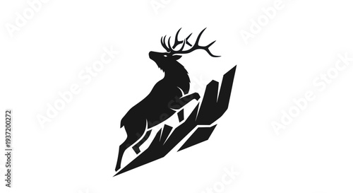 Silhouette of a majestic stag with antlers