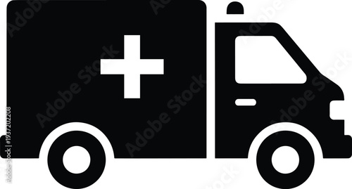 Ambulance vehicle medical emergency transportation service icon