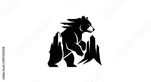 Stylized bear silhouette emblem design