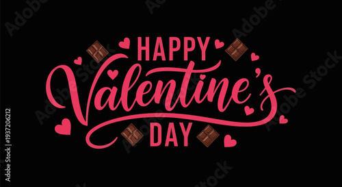 Valentines day greeting with hearts