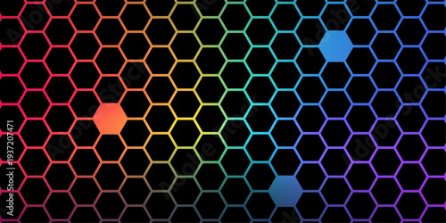 Abstract RGB rainbow gradient with vibrant spectrum hues and glowing light effects. Modern colorful design features fluid shapes and dynamic color transitions.