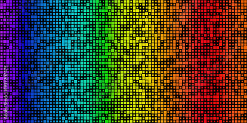 Abstract RGB rainbow gradient with vibrant spectrum hues and glowing light effects. Modern colorful design features fluid shapes and dynamic color transitions.