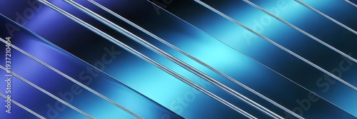 Vibrant blue metallic stripes in modern gradient background