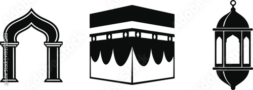 Islamic architecture elements arch kaaba and lantern