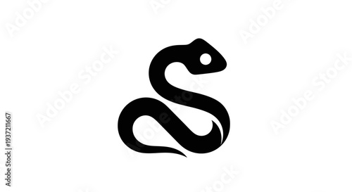 Tableau sur toile Stylized snake illustration on white background