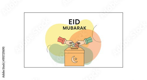 Zakat donation box for Eid Mubarak
