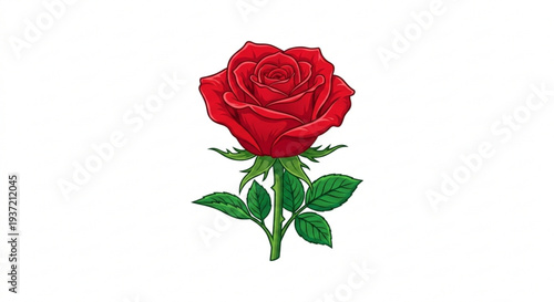 Red rose flower vector illustration isolated on white background
