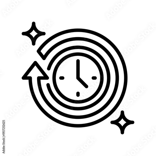 History Log Line Icon, Outline Symbol for Archive Record, Past Activity, Trace History, Document Storage, and Event Tracking. Vector Sign Icon.