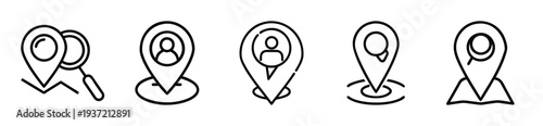 Free Download Set of modern minimalist map pin icons for navigation and location services - GFXLoad