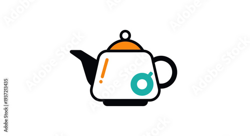 Stylized teapot illustration on white