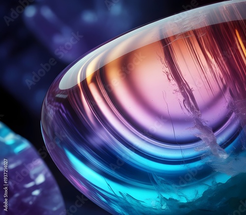 Vibrant crystal glass with colorful liquid